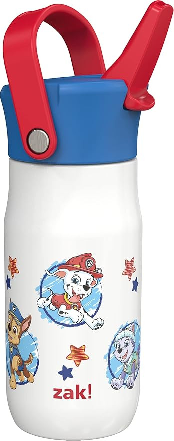 Zak Designs Harmony PAW Patrol Kid Water Bottle for Travel or At Home, 14oz Recycled Stainless St... | Amazon (US)