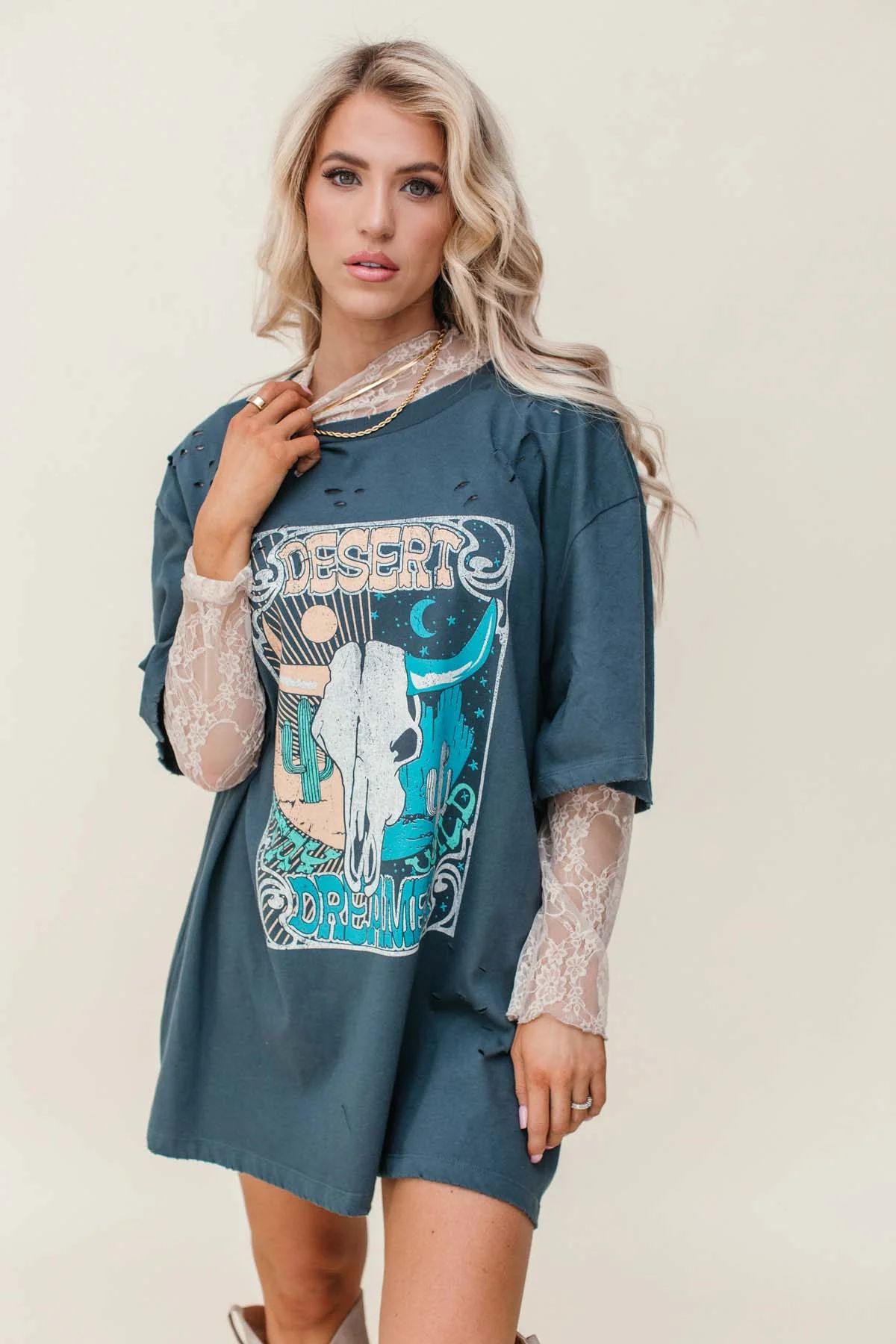 Desert Distressed Oversized Graphic Tee | The Post