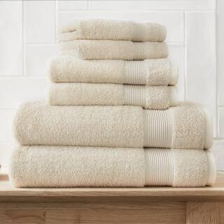 StyleWell 6-Piece HygroCotton Bath Towel Set in Oatmeal 6pcSet_Oatmeal - The Home Depot | The Home Depot