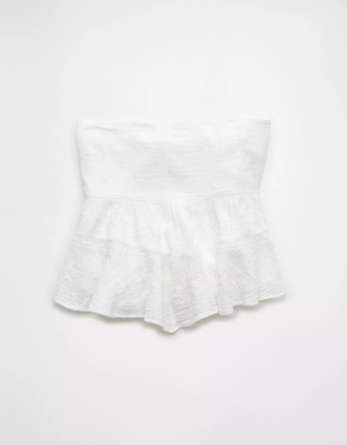 AE Embroidered Babydoll Tube Top | American Eagle Outfitters (US & CA)