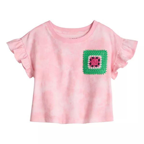 Baby & Toddler Girl Jumping Beans® Ruched Neck Ribbed Tee | Kohl's