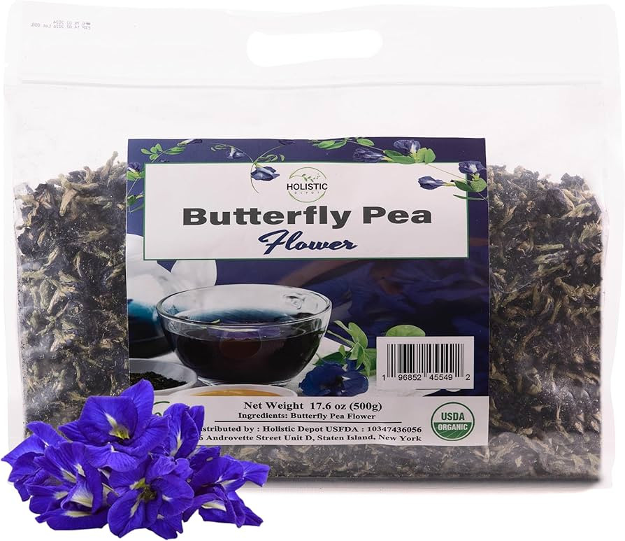 Holistic Depot ACT Organic Butterfly Pea Flower 17.6 oz (500g) Non-GMO, Vegan, Ethically Sourced ... | Amazon (US)