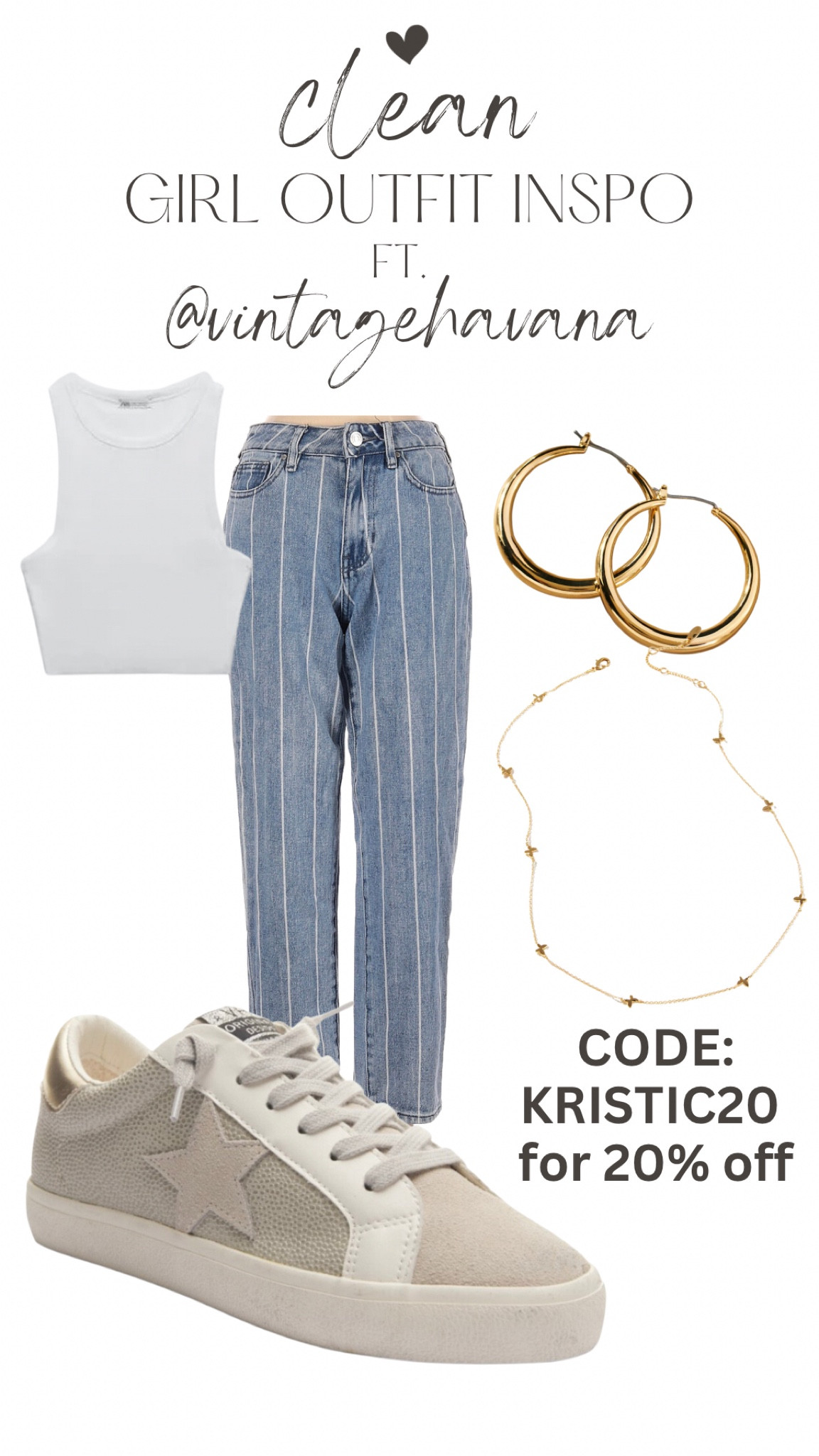 Shop this simple “clean girl” inspired summer time look🤍✨
Use code KRISTIC20 on @vintagehavana website for 20% off your order🛍️ 

Note: The jeans referenced in this/my insta pic are from Pacsun, but I bought them a few years ago so they’re available resale only 🫶🏼 

#outfit #outfitinspo 

#LTKfit #LTKbeauty #LTKstyletip