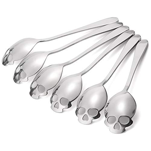 FOXAS 6 Skull Spoons, Skull Sugar Spoons, Skull Stainless Steel Teaspoons, Coffee and Tea Stirring S | Amazon (US)