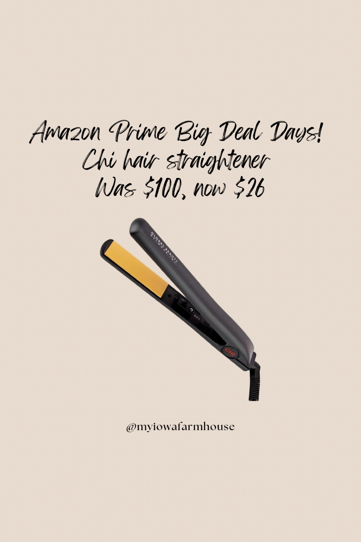 Amazon Prime Big Deal Days! Chi hair straightener, was $100, now on sale for $26!

#LTKsalealert #LTKbeauty #LTKxPrime