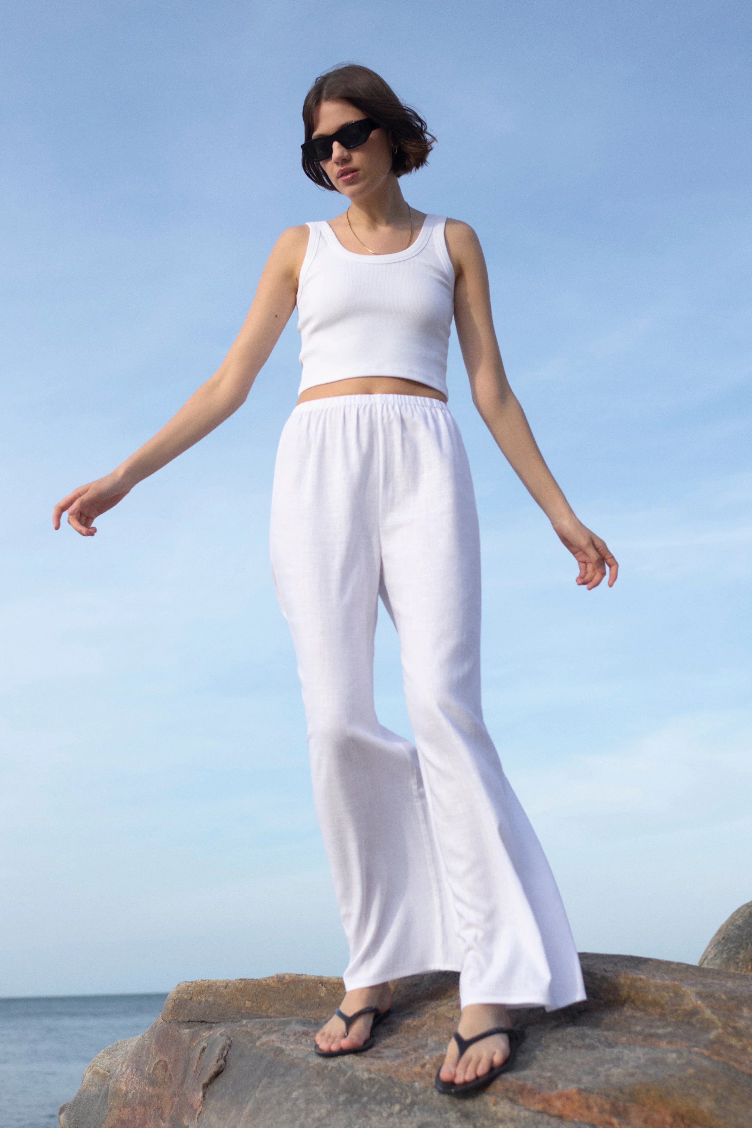 The Linen Everything Pant in White | Sold Out NYC