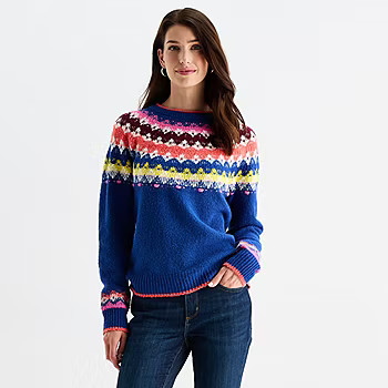 St. John's Bay Womens Crew Neck Long Sleeve Pullover Sweater | JCPenney