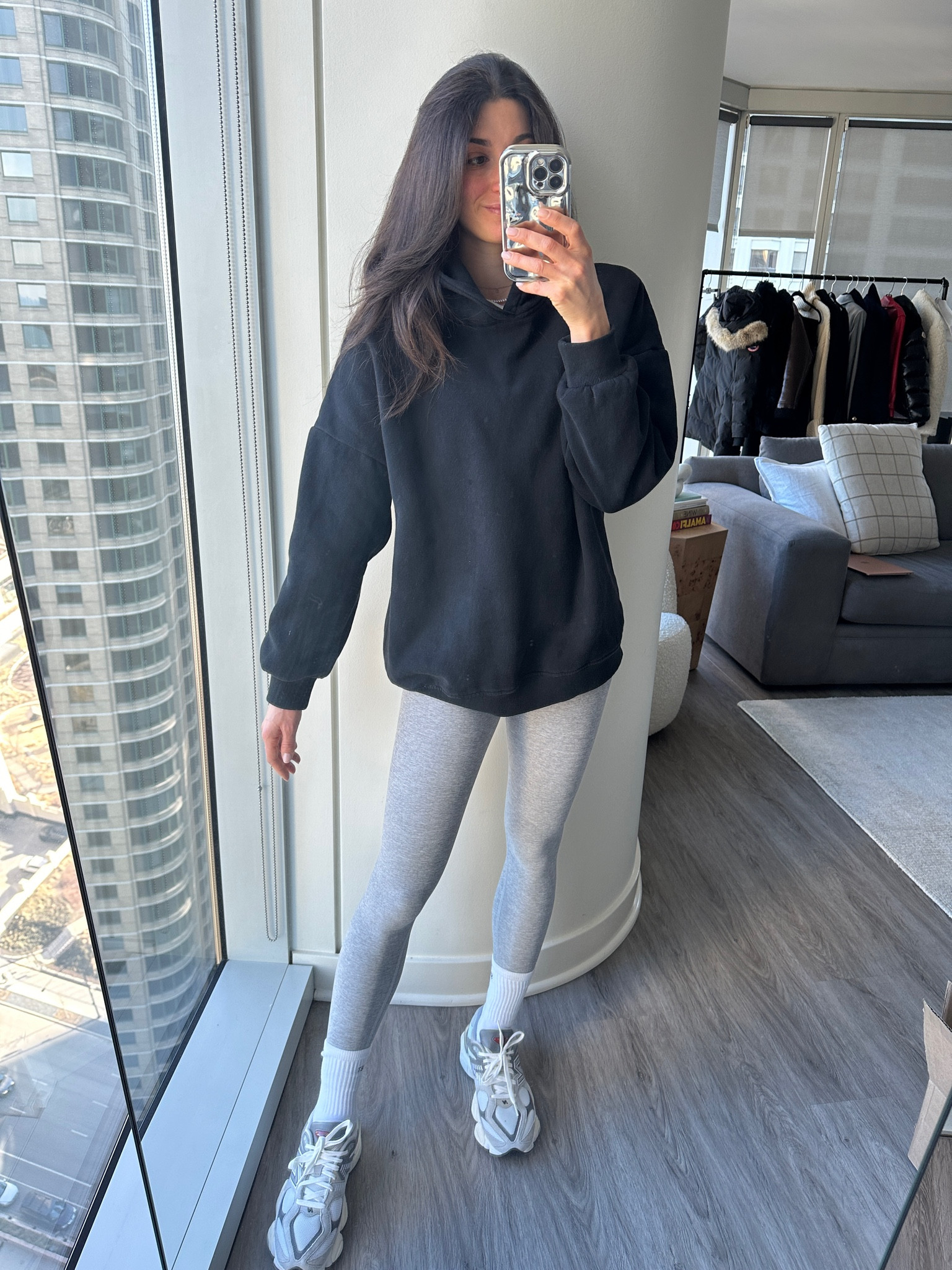 Oversized hoodie
Leggings 
WFH outfit 
Black hoodie 
New balance shoes 

#LTKfitness #LTKtravel #LTKfindsunder100