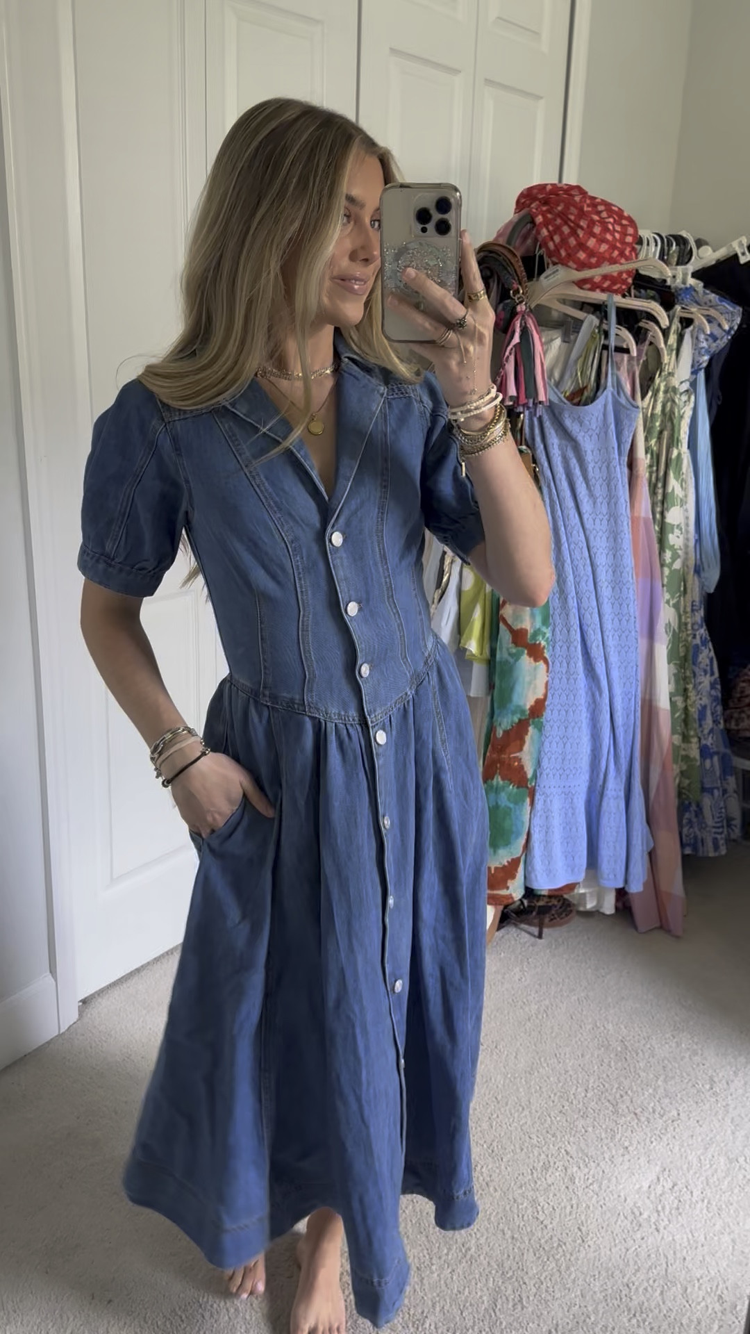 Bohme my code is 20SLOANE! 🤭 What I got: the floral maxi dress is size XS PREORDER- ROBBIE FLORAL MIDI DRESS IN PINK. The denim white vest top is size XS STELLA DENIM VEST. The denim dress is size XS MYLIE DENIM MAXI DRESS. The overalls are size XS ADDEY KNIT OVERALLS IN CREAM. The denim long sleeve top is size XS MANNIE COLLARED BUTTON UP 

#LTKFindsUnder100 #LTKFestival #LTKSaleAlert