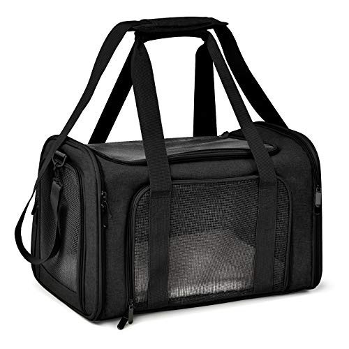 Henkelion Cat Carriers Dog Carrier Pet Carrier for Small / Medium Cats Dogs Puppies (Up To 15lbs), TSA Airline Approved Small Dog Carrier Soft Sided, Collapsible Waterproof Travel Puppy Carrier -Black | Amazon (US)