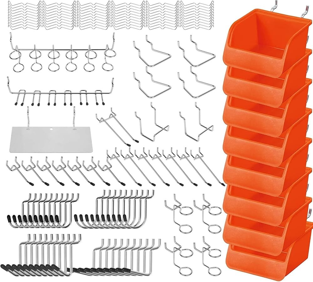 HORUSDY 150-Piece Pegboard Hooks Assortment, Pegboard Accessories with Pegboard Bins for Organizi... | Amazon (US)