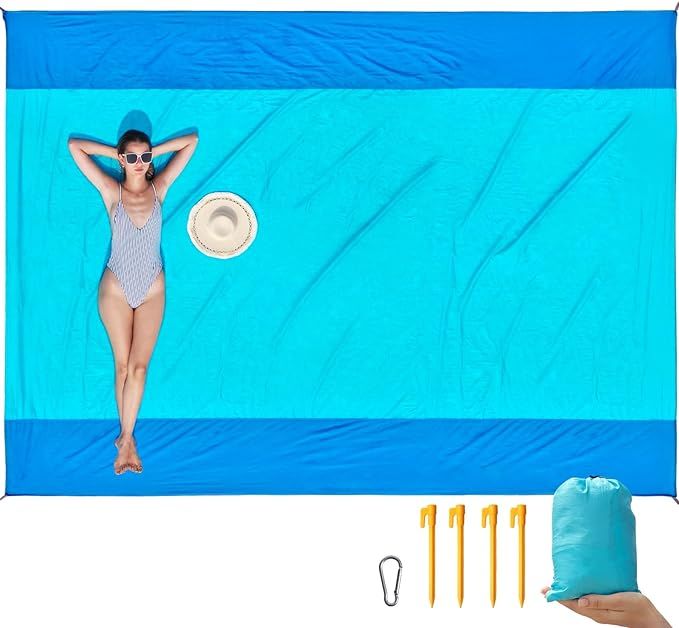 ISOPHO Beach Blanket Sand Proof, Ripstop Nylon Picnic Blankets, Extra Large Beach Mat Quick Dryin... | Amazon (US)