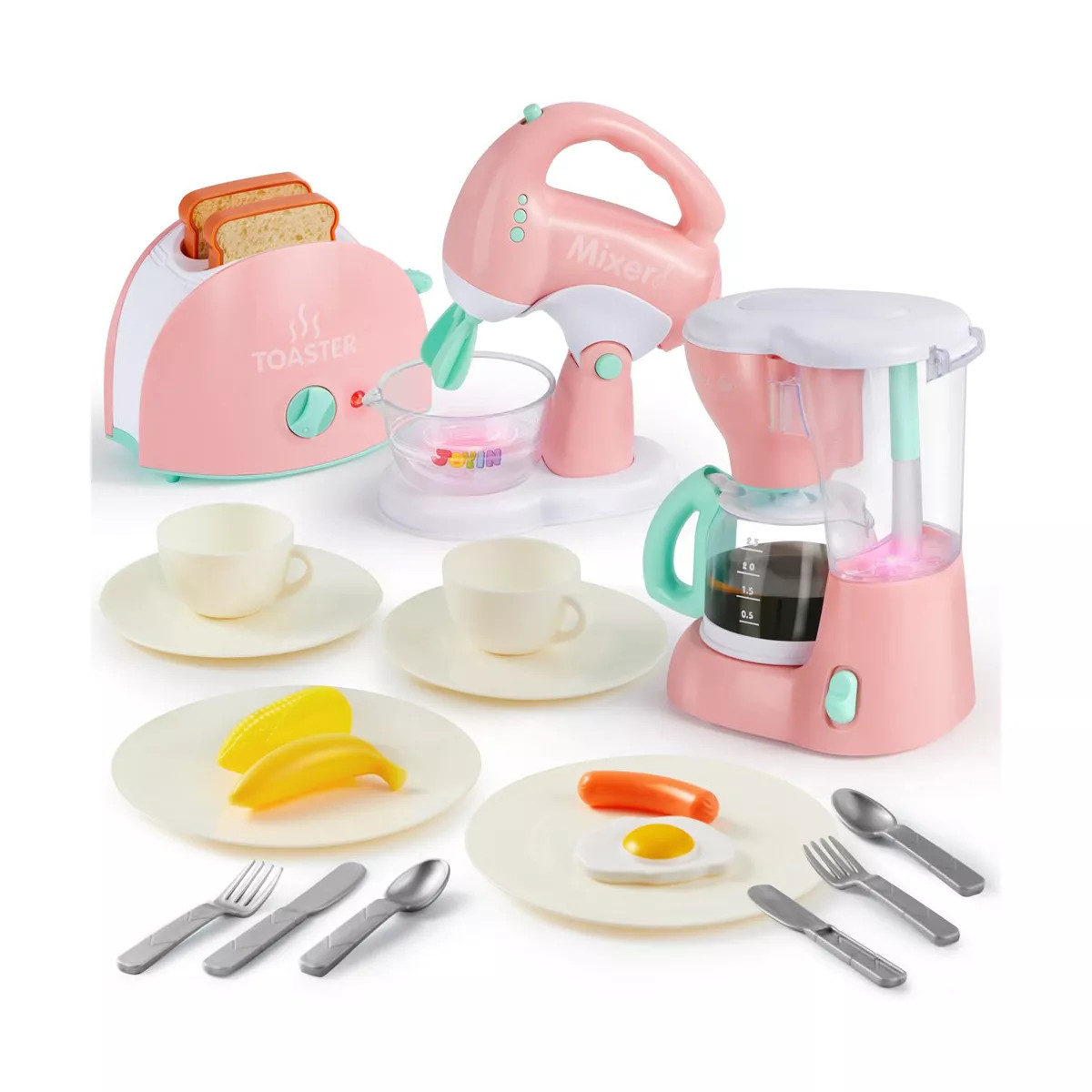 Joyfy Play Kitchen Toys, Pretend Play Kitchen Appliances Toy Set with Coffee Maker, Mixer, Toaste... | Target