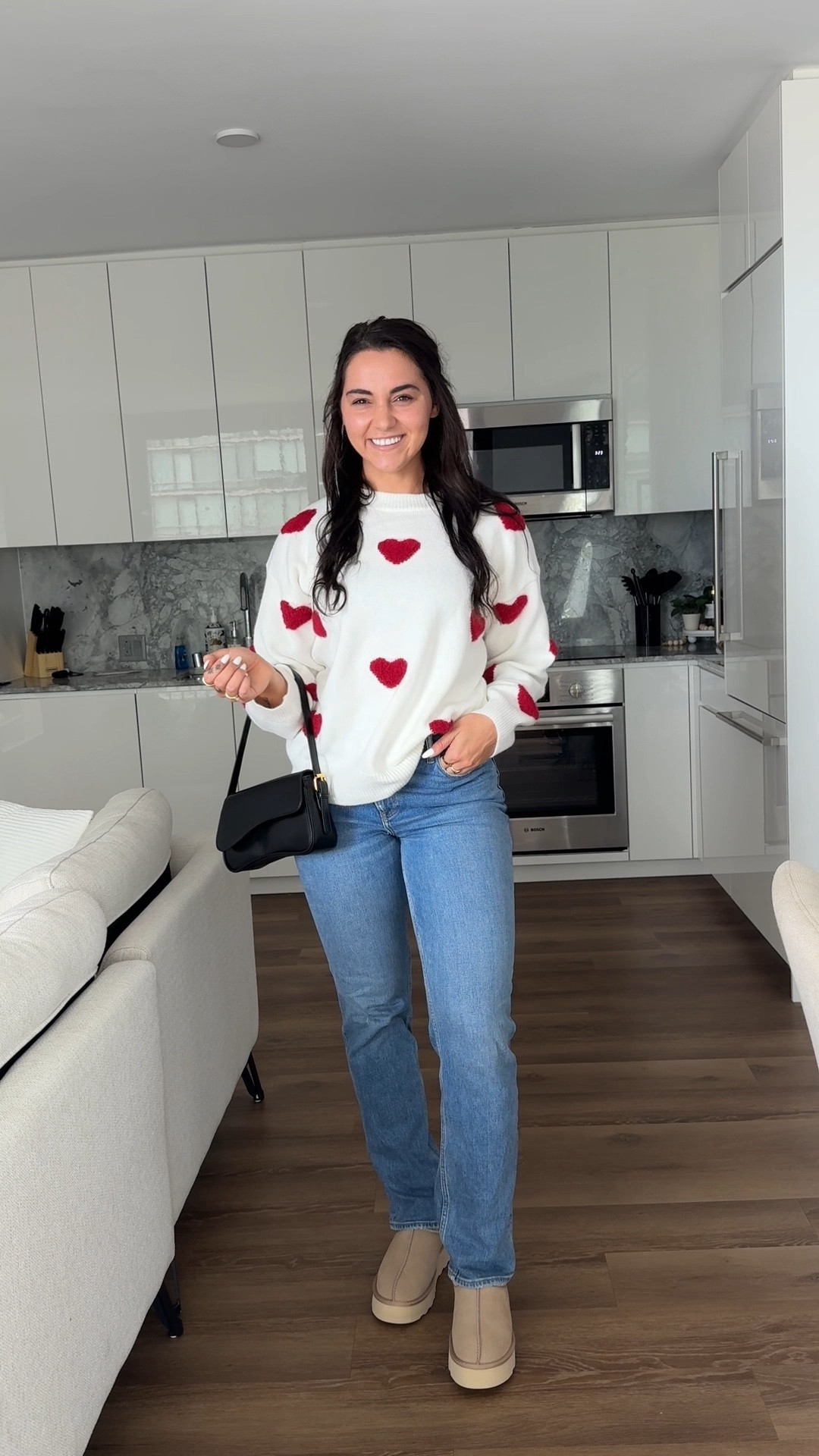 Jeans are 25% off and all others are 15% off + additional 15% off w/code SUITEAF
I'm 5'9" in S tops, M dresses, 27 long
length jeans (curve love fit), #abercrombiestyle #abercrombiepartner #valentinesday  

Sweater- linked on my TikTok shop size large 
