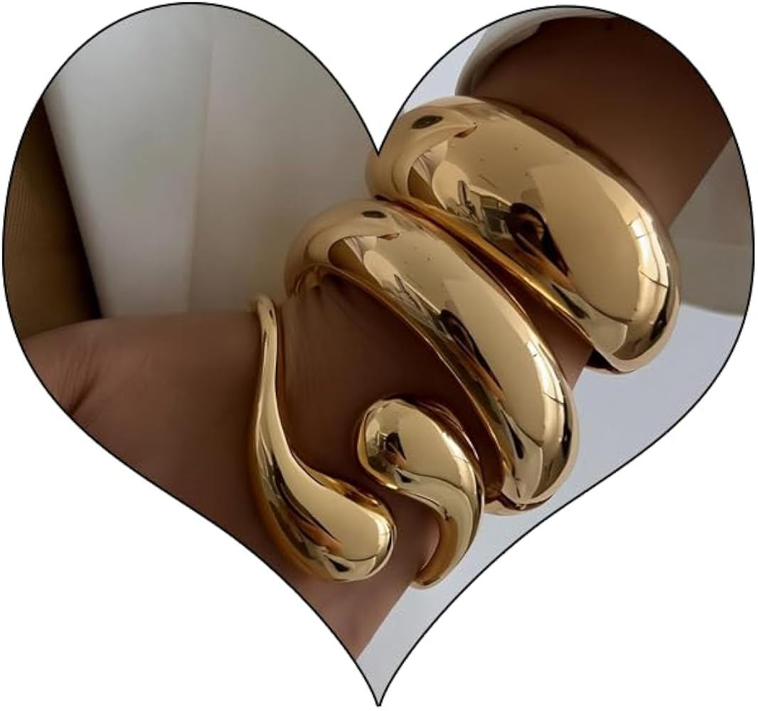 High-Quality:Gold color bangles for women are made of high-quality alloy,14k gold plated,high pol... | Amazon (US)