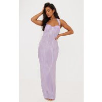 Lilac Wide Plisse Lace Cup Maxi Dress, Lilac | PrettyLittleThing IE