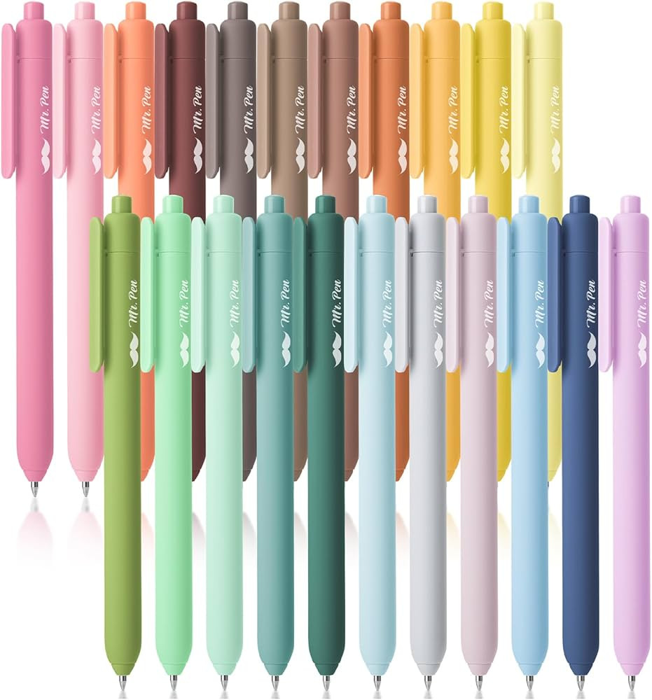 Mr. Pen- Retractable Gel Pens, 22 Pack, Color Ink Gel Pens Fine Point, 6 Pastel, 6 Morandi, 5 Lig... | Amazon (US)