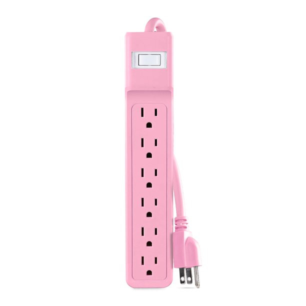 CyberPower 6 Outlet Surge Protector with 2 ft Cord, Pink | Walmart (US)