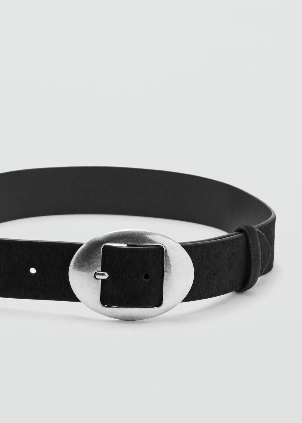 Leather fur belt black - Woman - S - MANGO | Mango (US/MX/AU)
