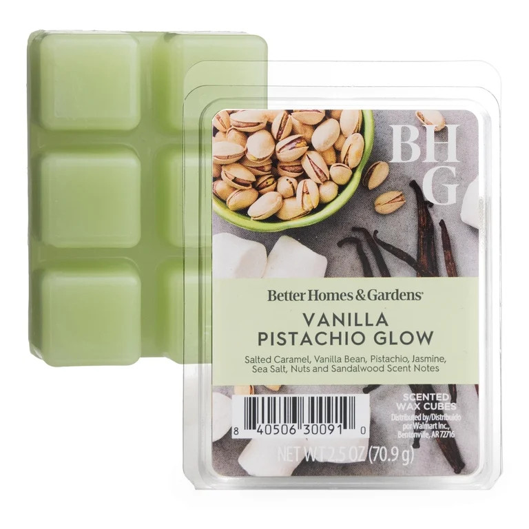 Better Homes & Gardens Vanilla Pistachio Glow 2.5oz Wax Melts, Sweet Gourmand Home Fragrance | Walmart (US)