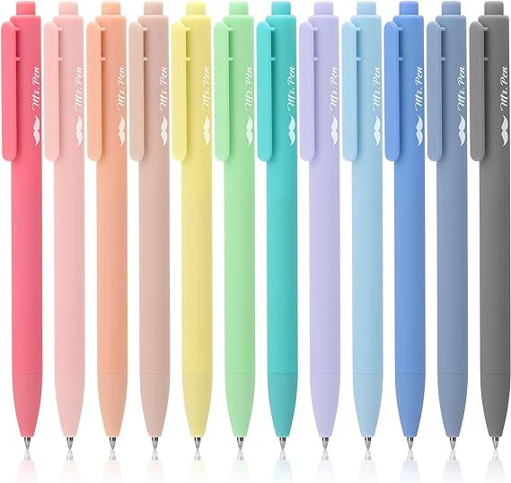 Mr. Pen- Retractable Gel Pens, 12 Pack, Fast Dry, Gel Pens Fine Point 0.7mm, Retractable Pens, Cu... | Amazon (US)