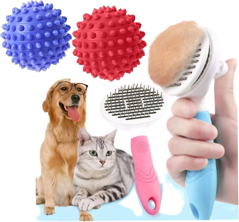 Pente Rasqueadeira Escova Removedora Tira Pelos Para Cães e Gatos, Botão Auto Limpante, Cerdas ... | Amazon (BR)