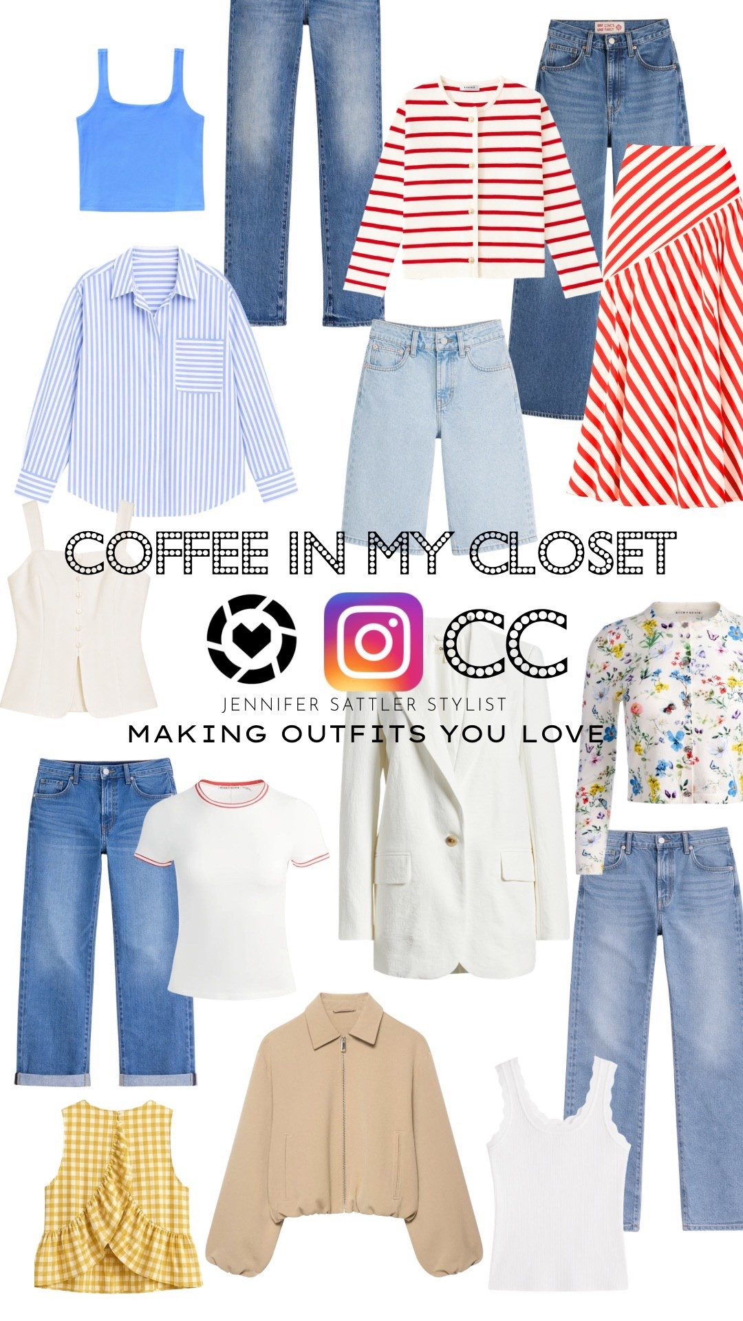 It’s true we wear 20% of our clothes 80% of the time. This is what I’m loving lately. Two new capsule wardrobes with my signature high-low mix of brands and these jeans 

Promo codes 
Closet_15 @Alice + Olivia 
JENNIFERXSPANX @Spanx 
15JEN @Pistola Denim 