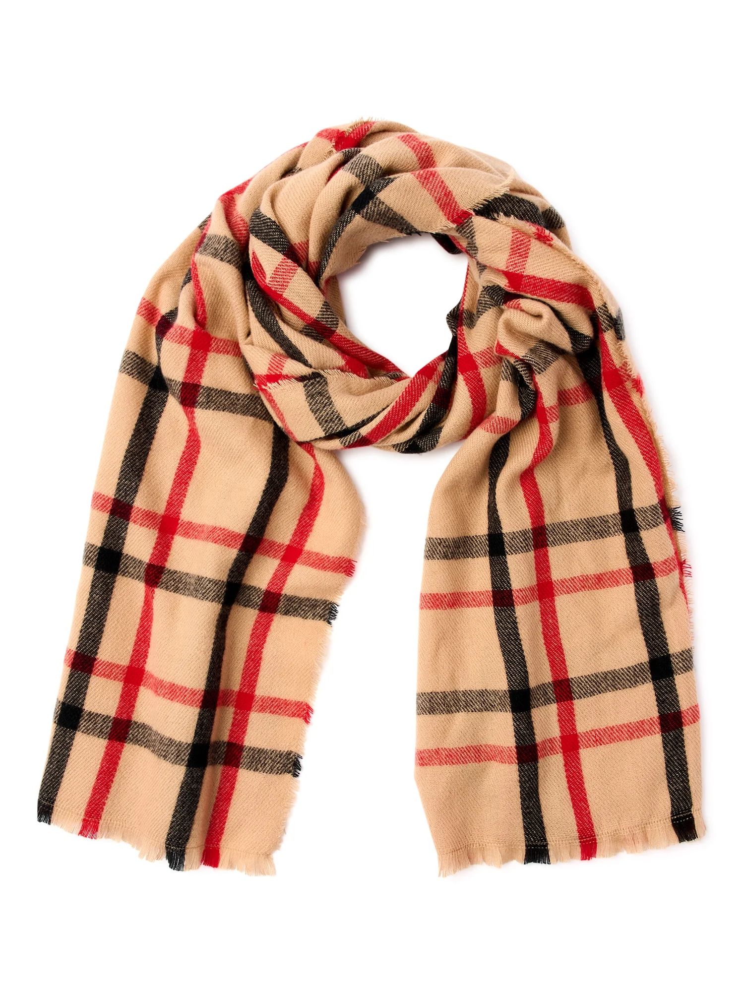 Time and Tru Women's Fringed Blanket Wrap | Walmart (US)