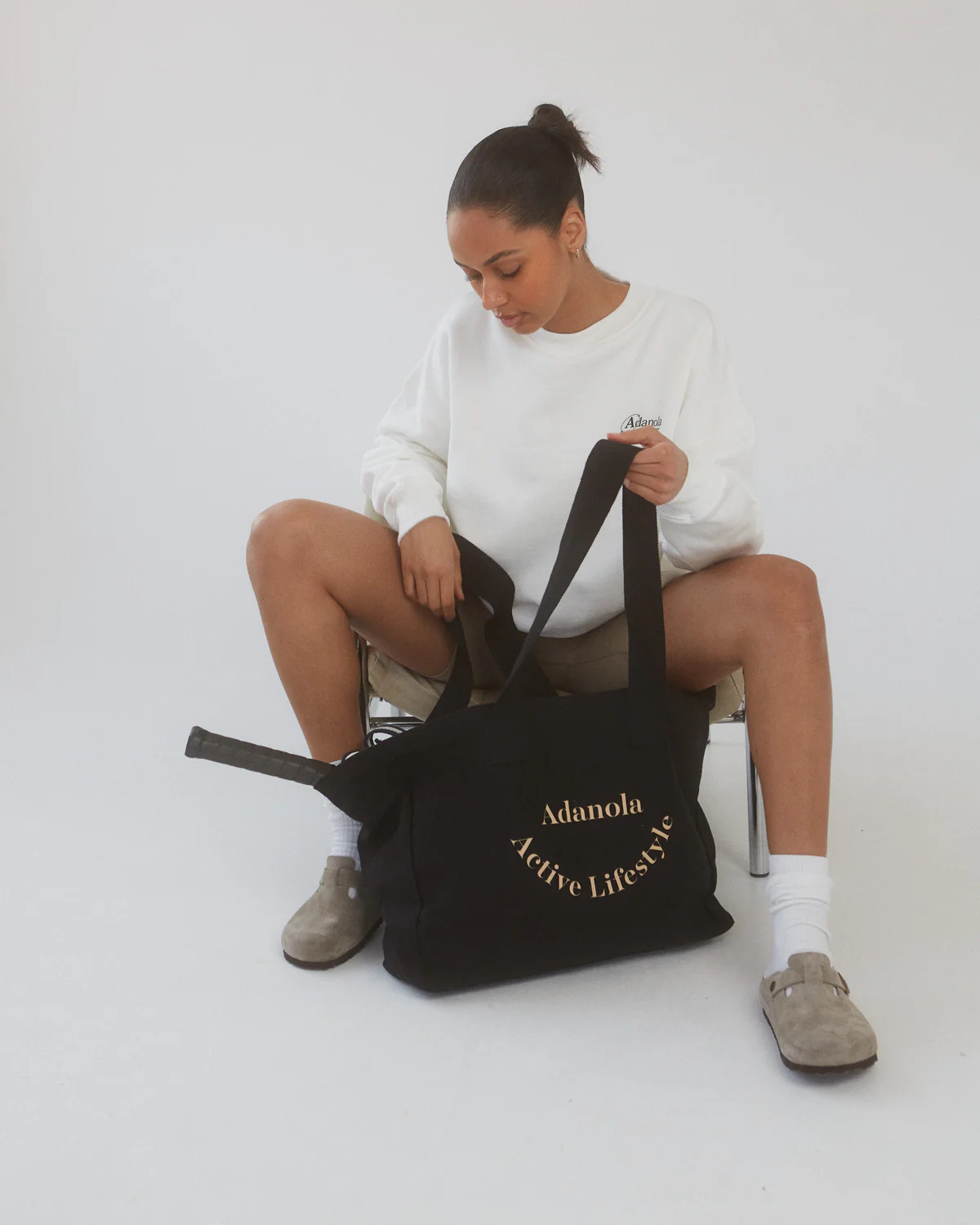 Active Lifestyle Tote Bag - Black/Nude | Adanola UK