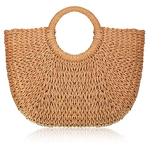 Frienda Straw Bag for Women,12.6 X 2.36 X 8.66 Inch,Khaki | Amazon (US)