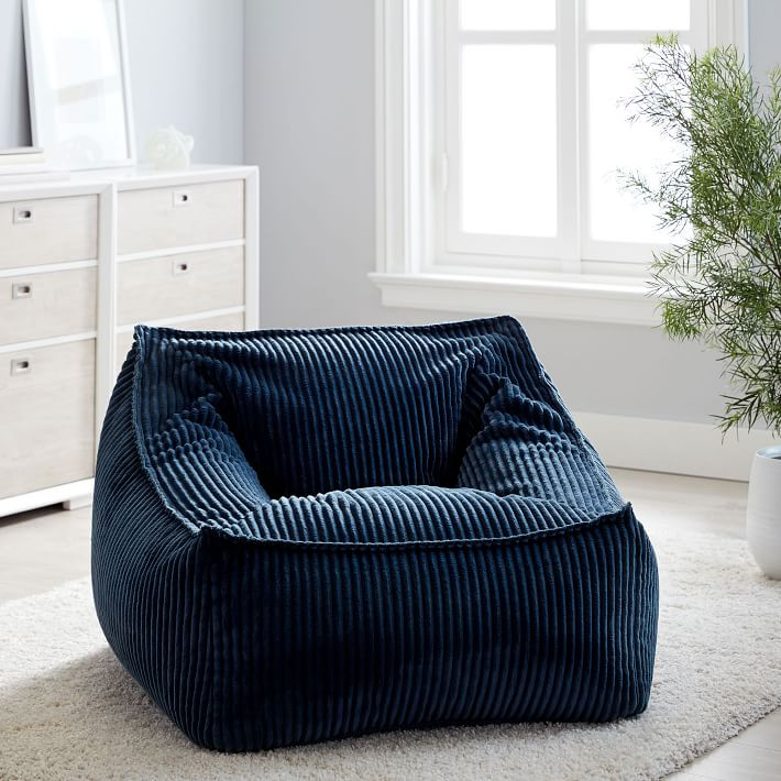 Chamois Midnight Blue Modern Lounger | Pottery Barn Teen