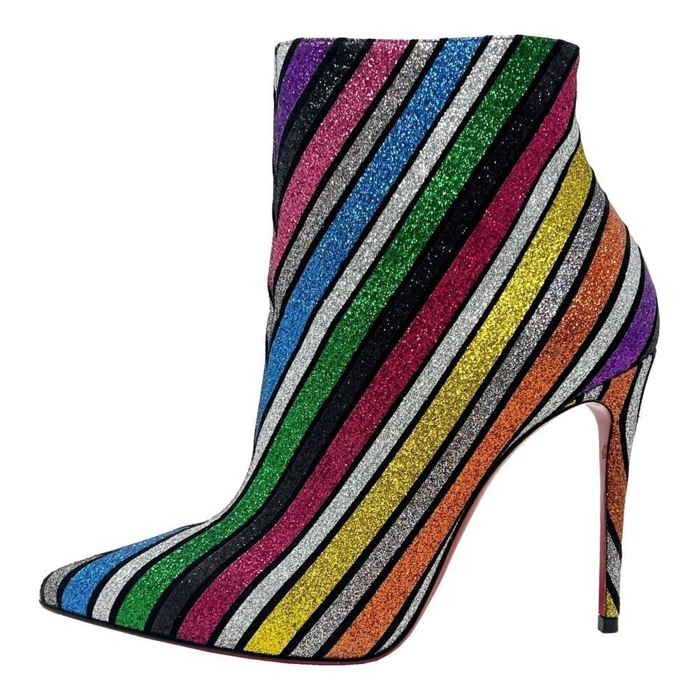 Christian Louboutin So Kate Glitter Stripe\u200e Ankle Boots 36.5 | Poshmark