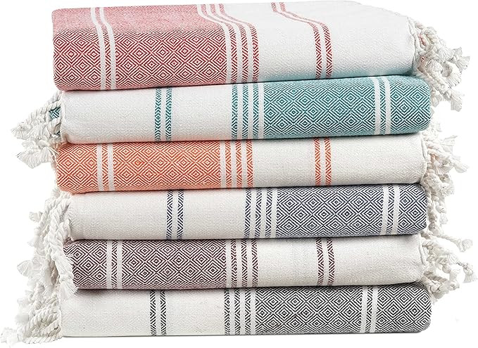 Lane Linen Beach Towels 6 Pack, 100% Cotton Oversized Beach Towel, Pre-Washed Large Beach Towel, ... | Amazon (US)