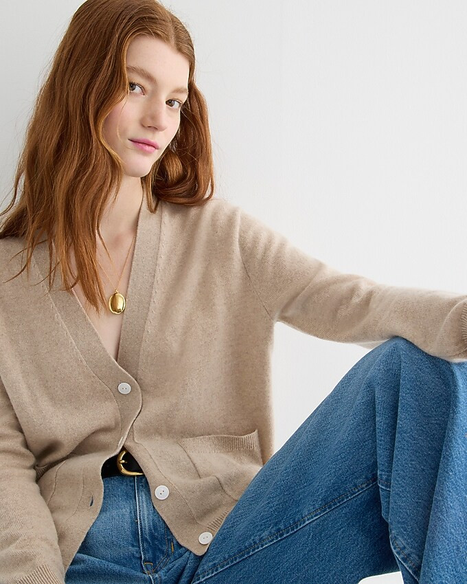 Cashmere patch-pocket cardigan sweater | J. Crew US
