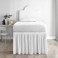 Dorm Sized Cotton Bed Skirt Panel with Ties (1 Panel) | Wayfair North America