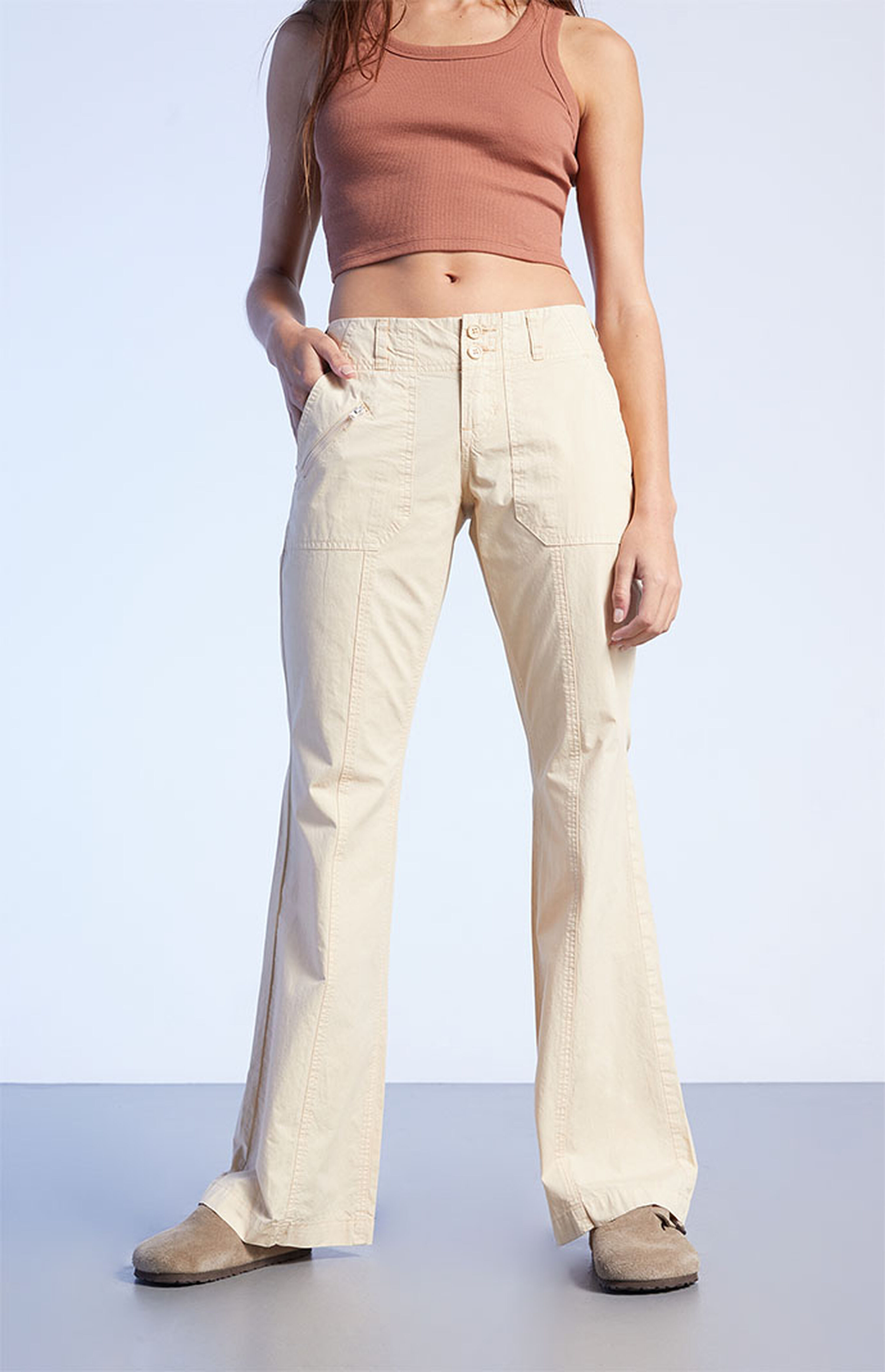 PacSun Tan Low Rise Flare Pants | PacSun