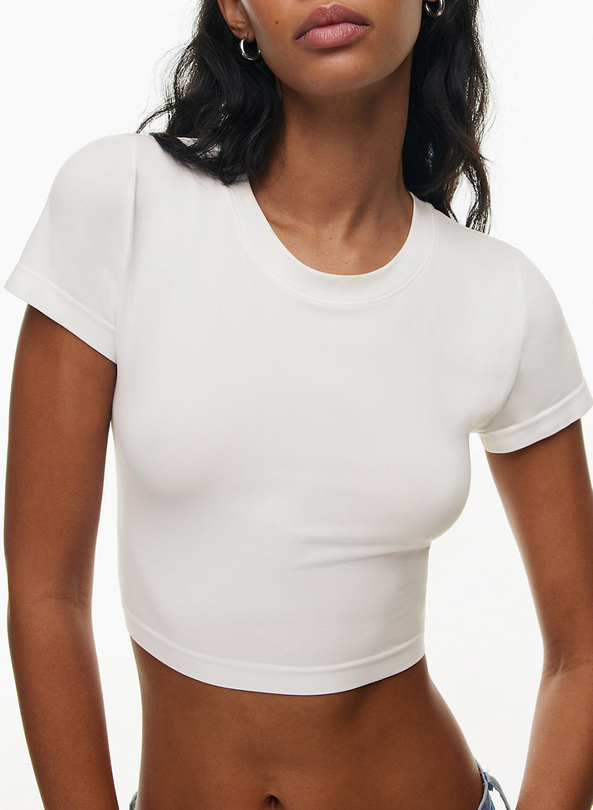 Smooth Seamless Willow Cropped T-Shirt in White | Large | Aritzia