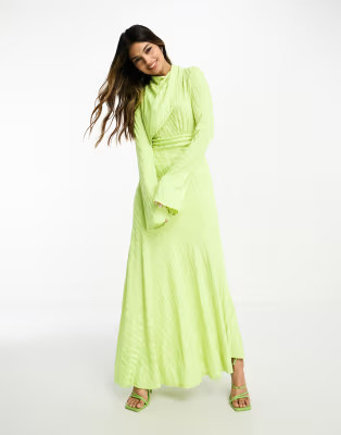 Daska high neck maxi dress in lime green | ASOS (Global)