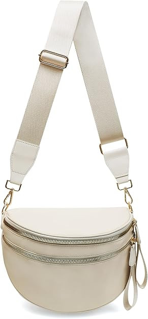 Pure Colour Crossbody Bum Bags for Women Spacious Checkered Cross body Bag Nylon Trendy Fanny Pac... | Amazon (US)