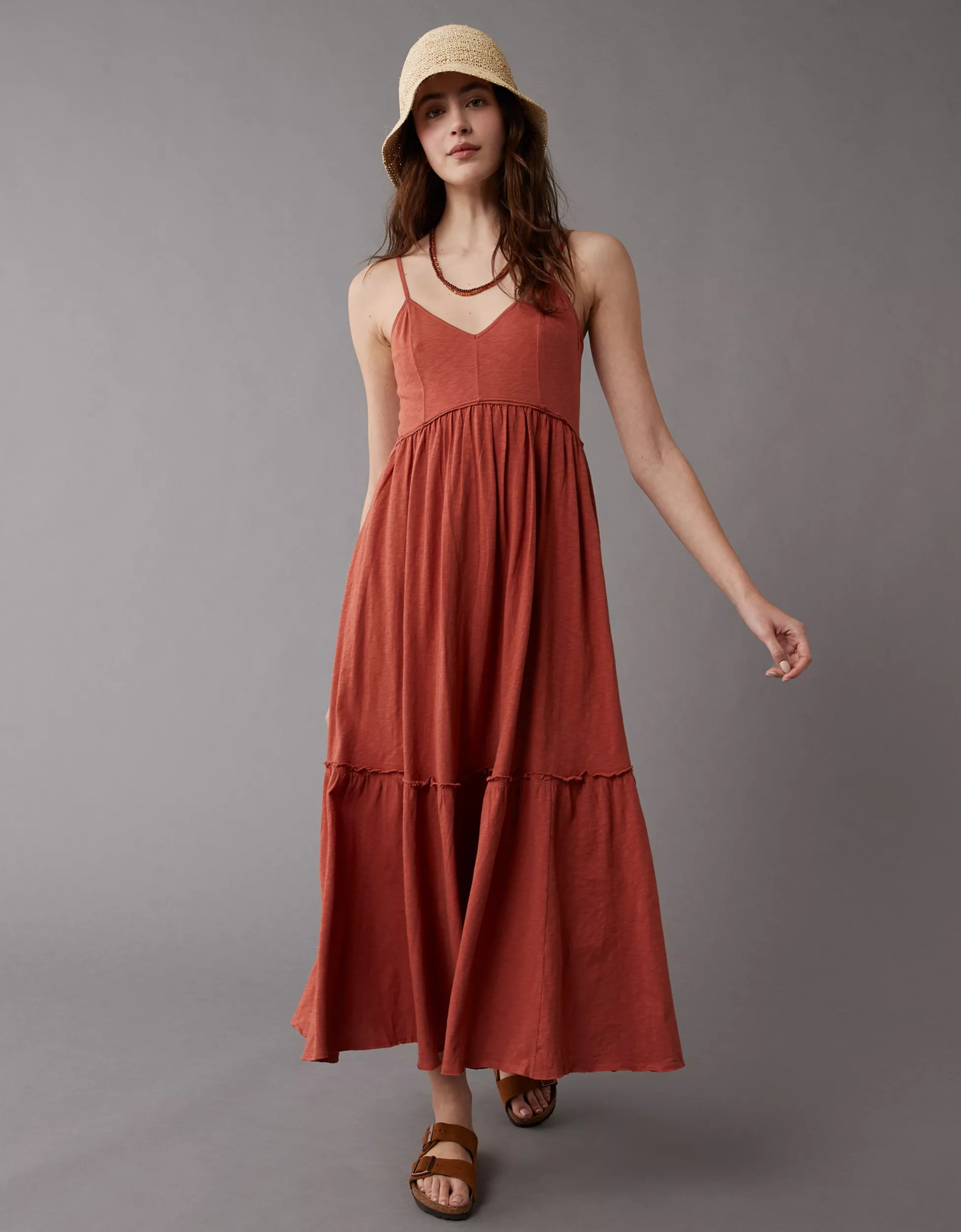 AE V-Neck Knit Midi Dress | American Eagle Outfitters (US & CA)