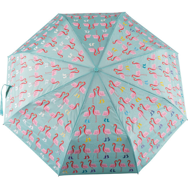 Big Kids Flamingo in Wellies Color Changing Umbrella | Maisonette