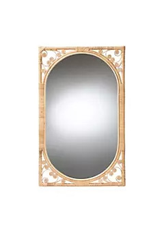 bali & pari Isley Modern Bohemian Natural Rattan Wall Accent Mirror | Belk