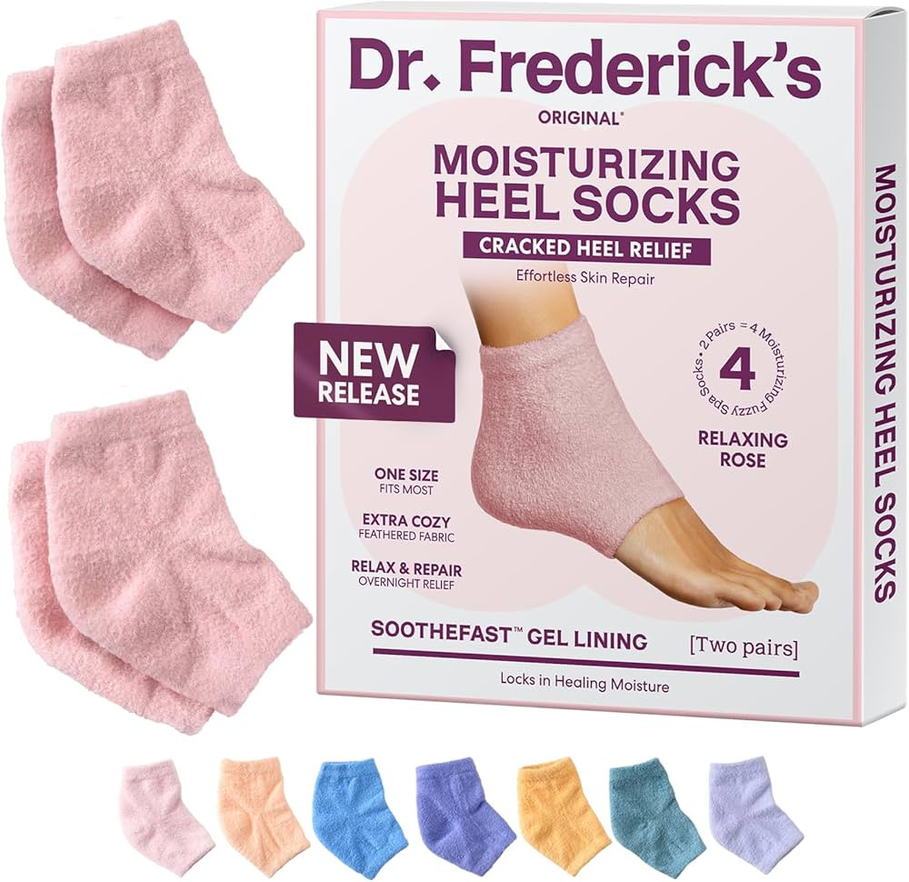 Dr. Frederick's Original Moisturizing Fuzzy Heel Socks - 2 Pairs - Cozy Gel-Lined Sleep Socks for... | Amazon (US)