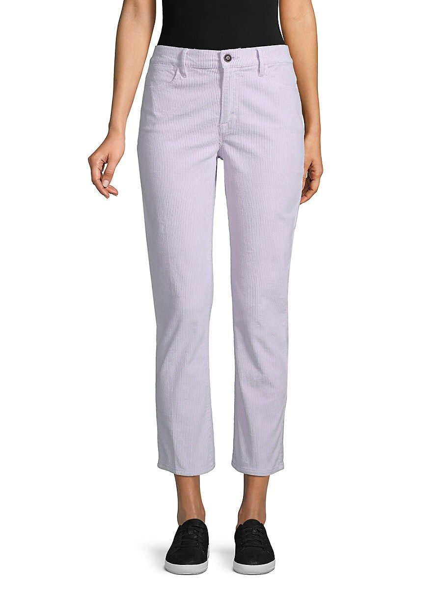 FRAME DENIM Women's High-Rise Corduroy Straight-Leg Ankle Pants - Lavender - Size 24 (0) | Saks Fifth Avenue OFF 5TH