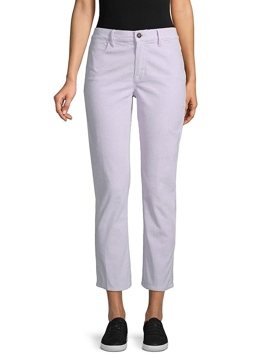 FRAME DENIM Women's High-Rise Corduroy Straight-Leg Ankle Pants - Lavender - Size 24 (0) | Saks Fifth Avenue OFF 5TH (Pmt risk)