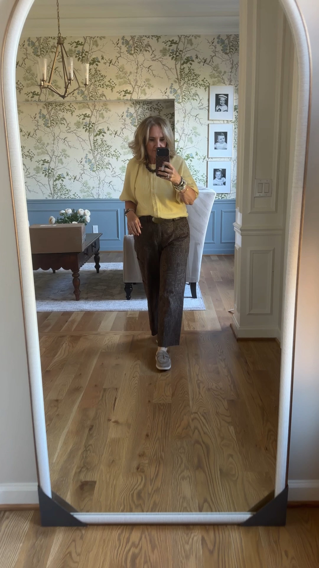 Sweater size medium, pants, medium regular and I cut a few inches off. The bottom belt is Walmart and it’s really cool for not being leather and these slides are pretty affordable and I’ve been really surprised how comfortable they are.
New bracelet stack will be released next week more details coming on that

#LTKOver40 #LTKootd