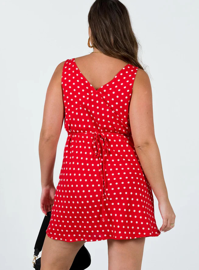 Nellie Mini Dress Red Polka Dot | Princess Polly US