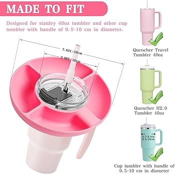 Turfson Snack Tray for Stanley 40 oz Tumbler with Handle,Silicone Snack Bowl for Stanley Cup Acce... | Amazon (US)