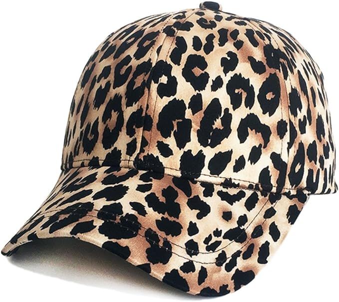 ZLSLZ Womens Girls Leopard Print Baseball Trucker Sport Golf Ponytail Pony Sun Hat Cap | Amazon (US)