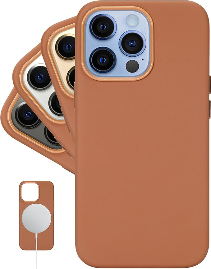 LONLI Classic - (for Apple iPhone 13 Pro) - Genuine Nappa Leather Case with Built-in Magnets for ... | Amazon (US)